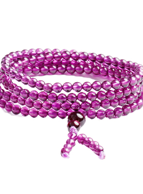 多层天然石榴石手串紫牙乌