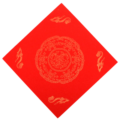 万年红斗方宣纸春联对联纸批发