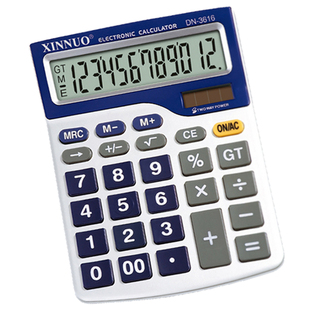 包邮信诺DN-3616计算器大按键太阳能桌面办公12位数创意计算机