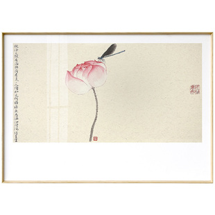 薛继业x仟象映画 新中式客厅装饰沙发背景墙禅意国画挂画荷花壁画