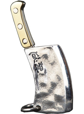 纯银菜刀吊坠项链个性财道项坠挂件男女款君子爱财取之有道银饰品