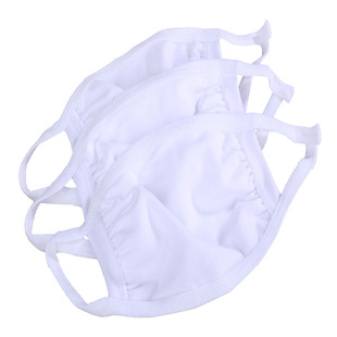 纯棉白色口罩三层加厚男女春夏季口罩透气防晒纯白防灰棉布口罩