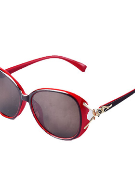 东海水晶石眼镜女款太阳镜红色中老年妈妈款眼镜高档墨镜防紫外线