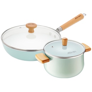 清仓安博力陶瓷炒锅不粘锅平底炒菜锅家用电磁炉专用燃煤气灶适用