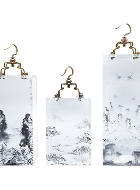 新中式风禅意亚克力电视柜摆件