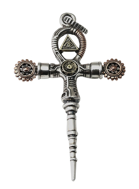 925银上帝之眼十字架朋克风吊坠