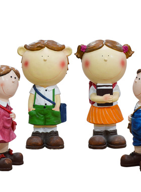 园林景观卡通美陈别墅人物雕塑