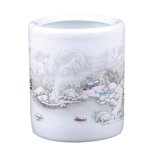 逸兴斋景德镇定制印陶瓷笔筒学生收纳毛笔创意书房复古仿古中国风老板办公室桌面摆件礼物办公桌瓷器古风笔桶