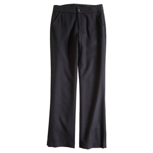 毛呢裤子女秋冬黑色西装裤微喇高阶羊毛直筒裤长裤修身西服正装裤