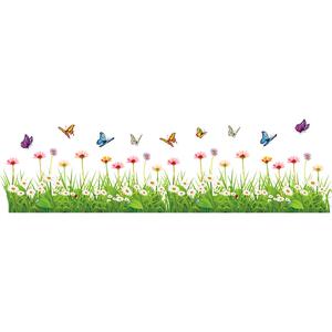 雏菊踢脚线墙贴 温馨卧室腰线贴纸贴花 客厅玄关走廊墙角装饰贴画