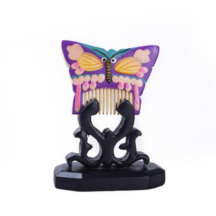 延陵常州梳篦 蝴蝶工艺彩绘木梳子礼盒 送女友老婆朋友 创意礼物