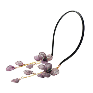 CHRIST克丽斯汀金属纤维花朵流苏细发箍头卡韩国头箍优雅发饰