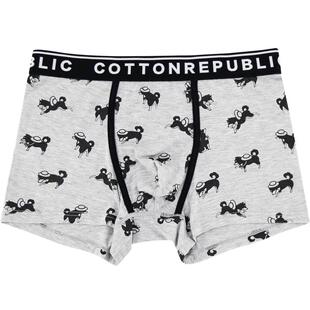 Cotton Republic/棉花共和国莫代尔小狗印花男士中腰平角内裤套装