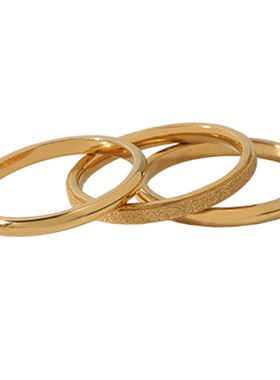 三生三世钛钢金色ins冷淡风戒指