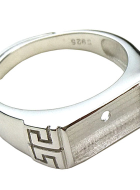 s925纯银戒指空托戒托中国风活口