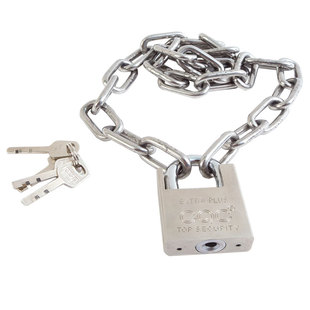 自行车锁链条锁 304不锈钢链条锁车防剪防盗车锁大门锁链子锁加粗