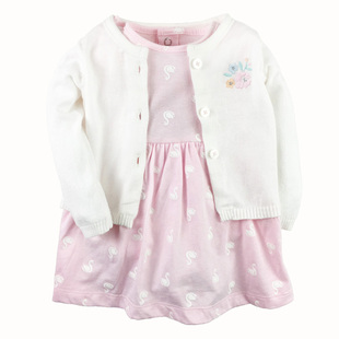 美国卡特Carters正品春夏长袖针织外套连衣裙女宝婴儿套装127G86