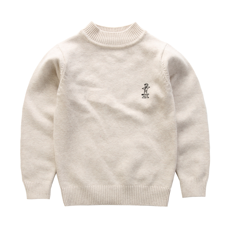 儿童毛衣男童秋冬装高领套头针织衫女童中大童白色黑红打底衫加绒