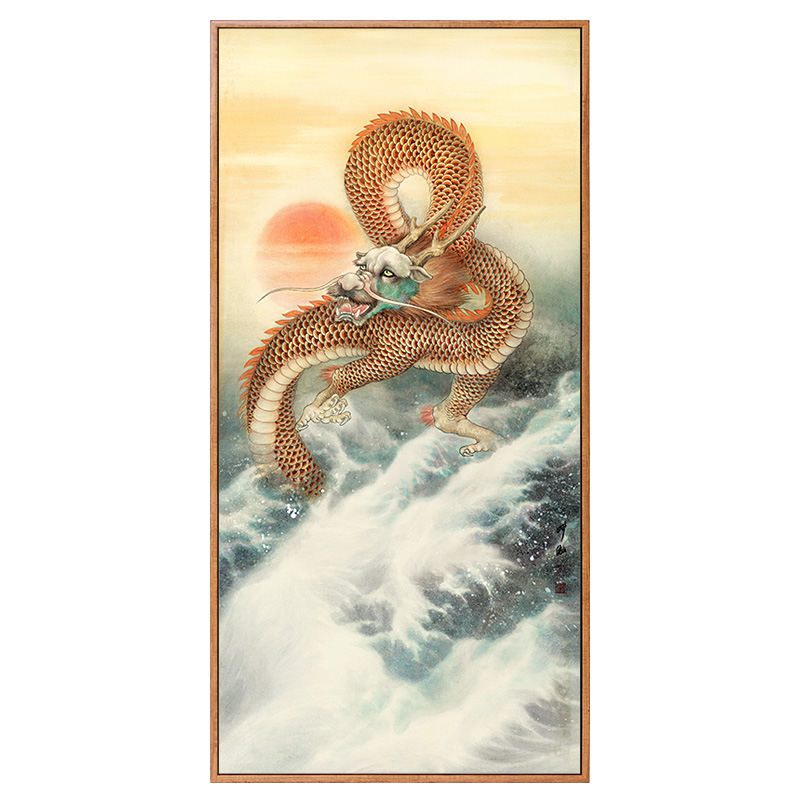金龍出海圖龍畫像掛畫鎮(zhèn)宅新中式玄關(guān)裝飾畫走廊過道豎版壁畫風(fēng)水