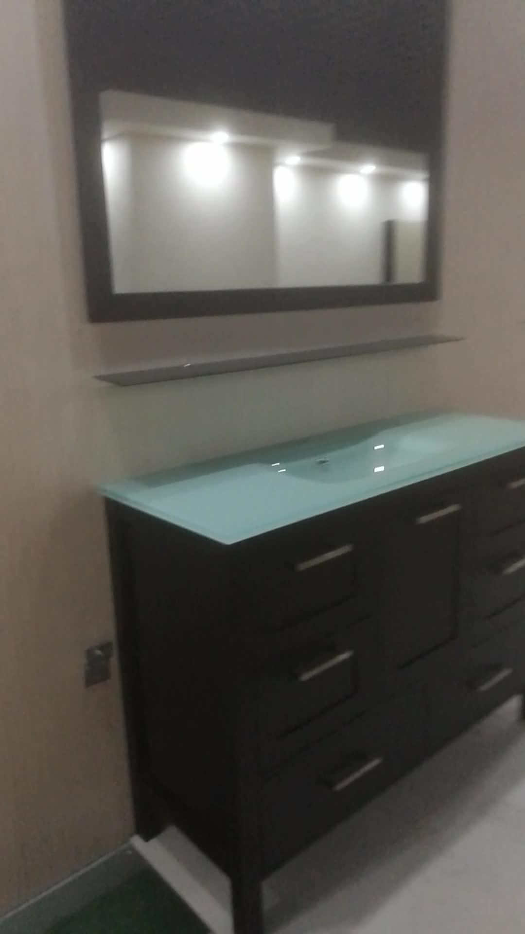 48'' Single Hotel Bathroom Vanity With Glass Sink Buy 48" Bathroom