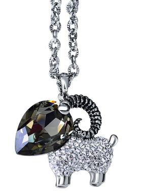 茗琳生肖羊水晶长款毛衣链包邮