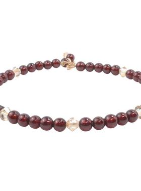 小众石榴石水晶手串送生日礼物