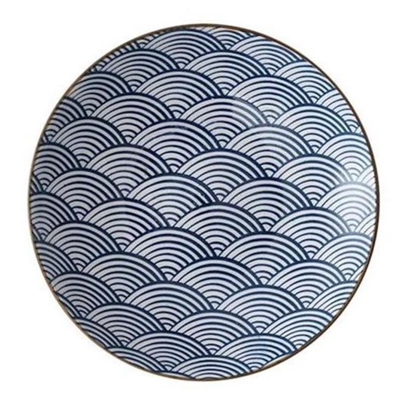 海波纹日式和风餐具陶瓷菜盘早餐盘鱼盘深盘家用饭碗面碗大号汤碗