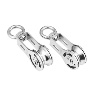 304不锈钢吊轮 钢丝绳V型滑轮起重定滑轮健身U型滑轮带轴承万向轮