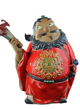 大师中式风家居门钟馗石湾陶瓷
