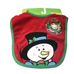 2个包邮!拍4送1圣诞节宝口水巾儿童围嘴出口美国毛巾棉都不会亮灯