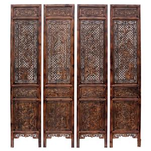屏风隔断折屏客厅卧室门厅房间玄关中式实木折叠可移动梅兰竹菊