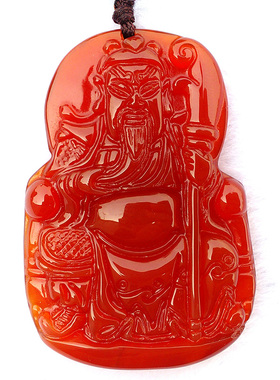 红玛瑙玉佩礼物关公吊坠