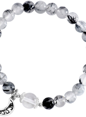 黑发晶转运珠招财简约风情侣手链