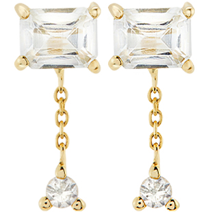 「蘇方」设计师925银长方形几何水滴吊坠精致日常气质小巧耳钉