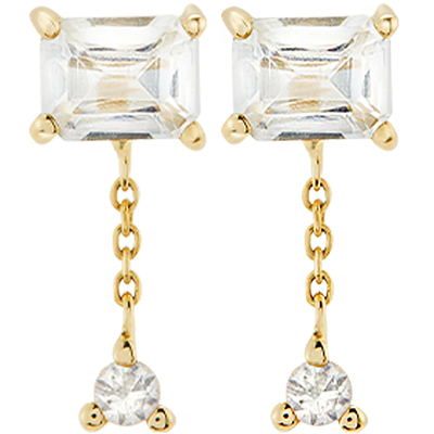 设计师款925银长方形水滴几何