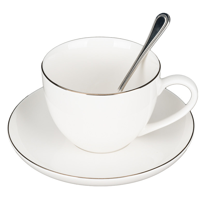 瑶华 陶瓷杯咖啡杯 勺子碟子杯子套装 简约陶瓷欧式咖啡套装杯子