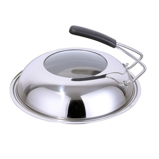 不锈钢锅盖可立可视钢化玻璃炒锅盖马勺盖30 32 33 34 35 36 38