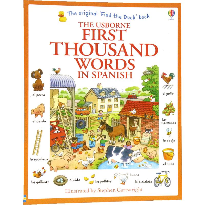 Usborne 原版英文 First thousand words in Spanish 基础西班牙语1000词 尤斯伯恩图书原版进口英文绘本单词幼儿早教英语启蒙5+