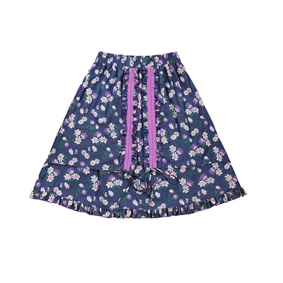 原创自制牛仔棉绑带紫色小雏菊