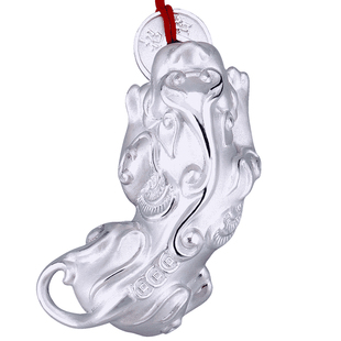 白银颂999足银实心貔貅项链吊坠车挂男投资收藏转运保护符正品