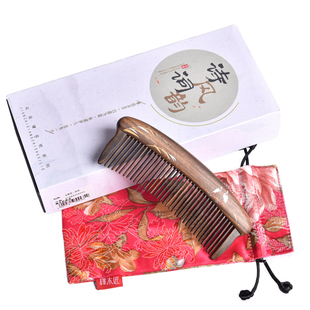 谭木匠礼盒镶齿梳蒹葭天然木梳子女士长发专用蓬松按摩头皮经络
