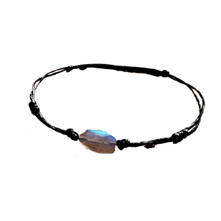 仲夏至蓝光许愿灰月光石爱情侣迷你蜡绳编织手绳气质文艺女男细小