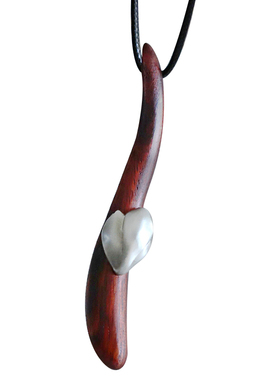 项链原创复古红木简约文艺镶嵌