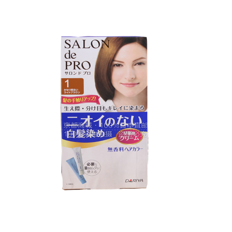 日本进口Dariya塔丽雅SalondePRO遮白发染发膏无味健康植物染发剂