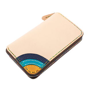 2019切線派TANGENT LINEAR 女士手工皮真拉链长款钱包 彩虹小朋友