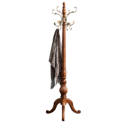 欧式实木挂衣架落地卧室衣帽架白