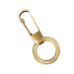 手工纯铜钥匙扣刻字防丢金属钥匙圈腰挂葫芦挂件黄铜皮带挂扣定制