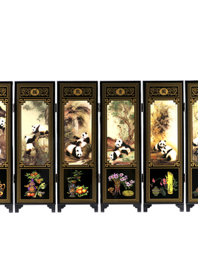 千里江山图小屏风客厅桌面摆件