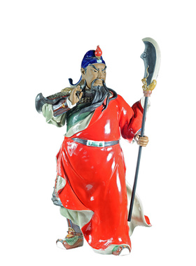 石湾陶瓷公仔大师工艺家居门关公