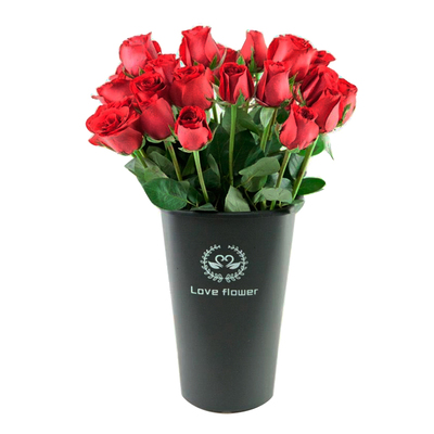 鲜花水桶插花桶塑料材质黑色灰色环保材料装水容器养花桶花店工具